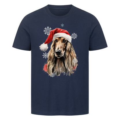 Premium T-Shirt "Afghanischer Windhund Christmas" French Navy – hunde-shirt.de