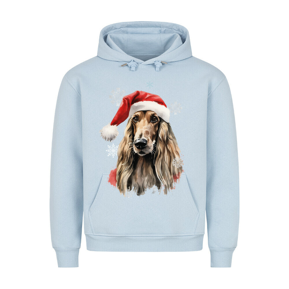 Premium Hoodie "Afghanischer Windhund Christmas" Babyblau – hunde-shirt.de
