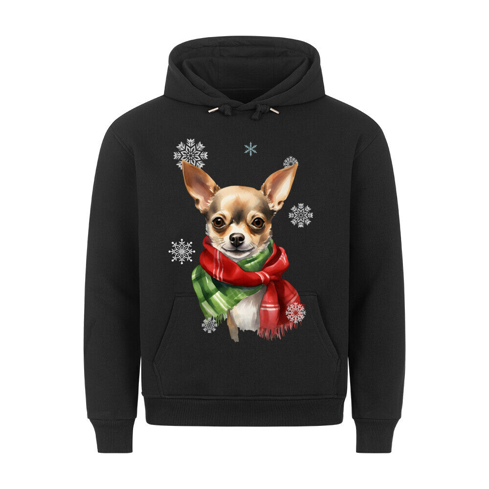Premium Hoodie "Chihuahua Winter" Schwarz – hunde-shirt.de