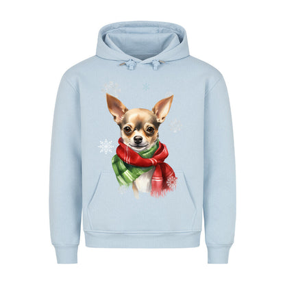 Premium Hoodie "Chihuahua Winter" Babyblau – hunde-shirt.de