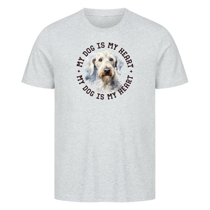 Premium T-Shirt "Bedlington Terrier HEART" Heather Grey – hunde-shirt.de