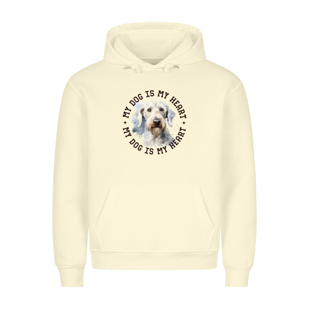 Premium Hoodie "Bedlington Terrier HEART" Beige – hunde-shirt.de