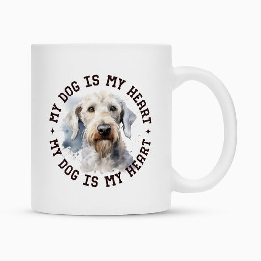 Tasse "Bedlington Terrier HEART" Weiß – hunde-shirt.de