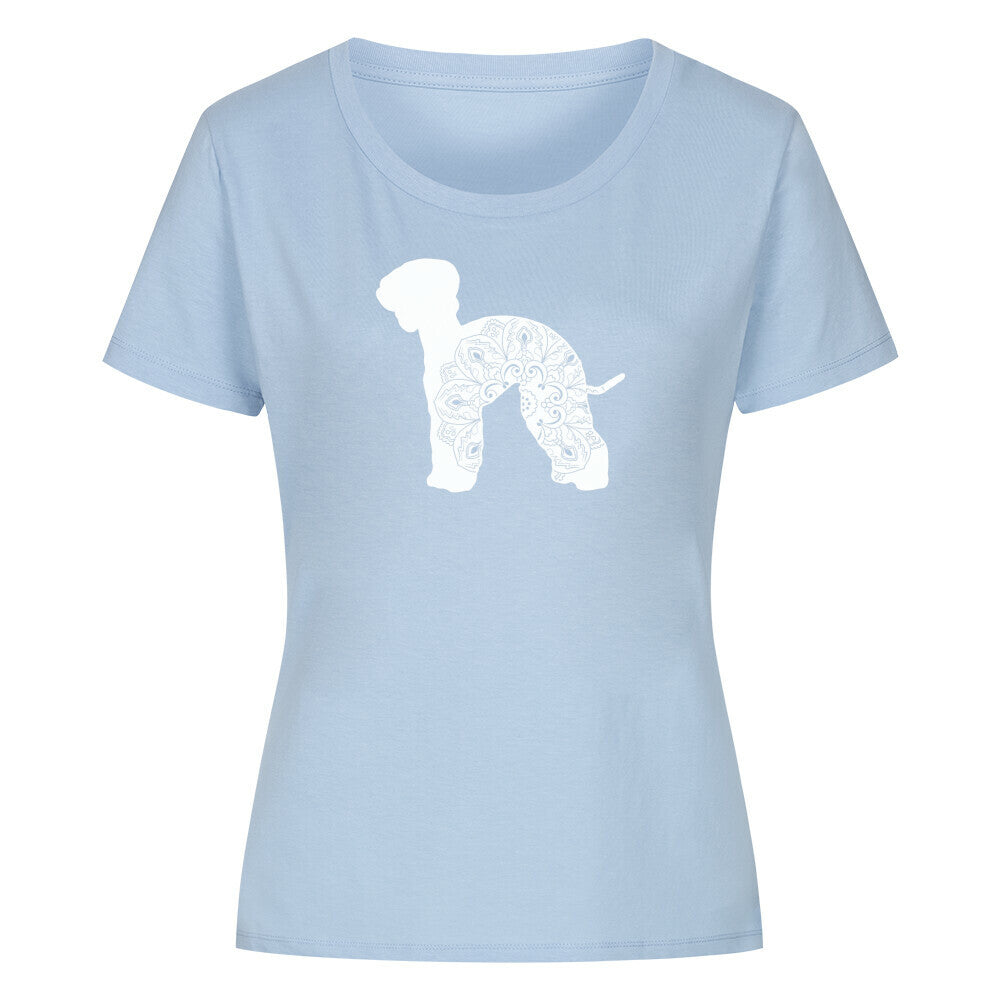 Premium Organic Damen-Shirt "Bedlington PUR" Sky Blue – hunde-shirt.de