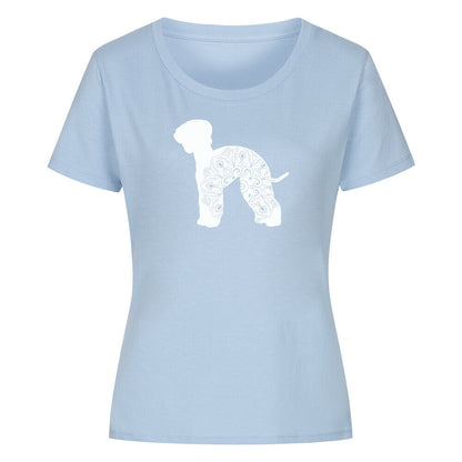 Premium Organic Damen-Shirt "Bedlington PUR" Sky Blue – hunde-shirt.de