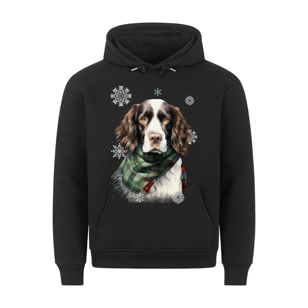 Premium Hoodie "Springer Spaniel Winter" Schwarz – hunde-shirt.de