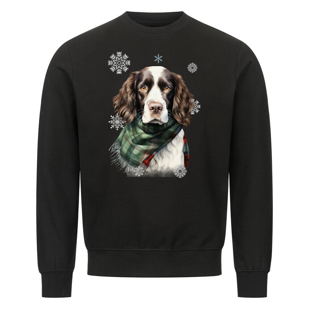 Premium Sweatshirt "Springer Spaniel Winter" Schwarz – hunde-shirt.de