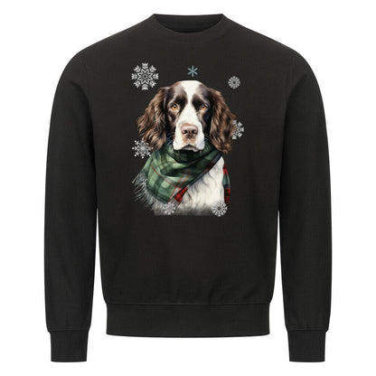 Premium Sweatshirt "Springer Spaniel Winter" Schwarz – hunde-shirt.de