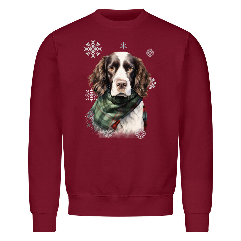 Premium Sweatshirt "Springer Spaniel Winter" Burgunder – hunde-shirt.de