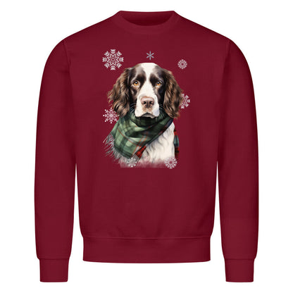 Premium Sweatshirt "Springer Spaniel Winter" Burgunder – hunde-shirt.de
