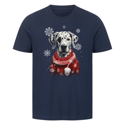 Premium T-Shirt "Dalmatiner Winter" French Navy – hunde-shirt.de