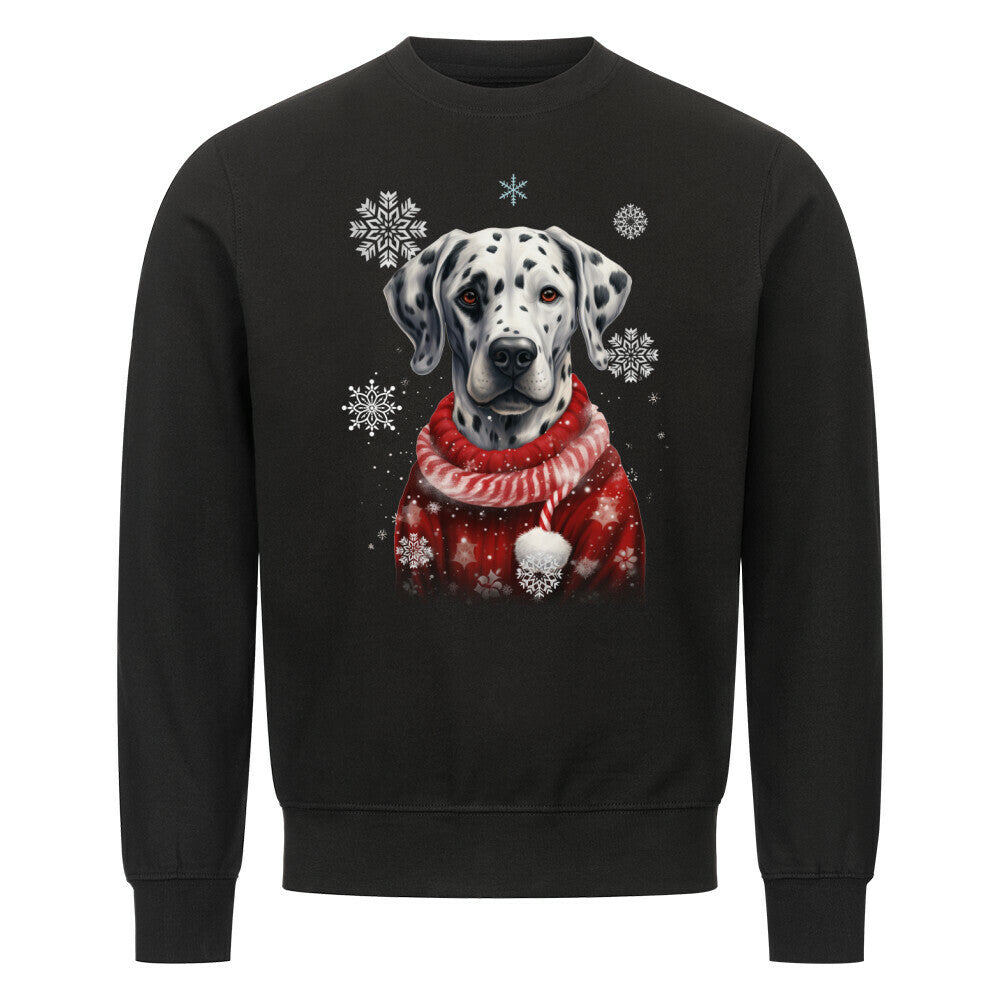 Premium Sweatshirt "Dalmatiner Winter" Schwarz – hunde-shirt.de