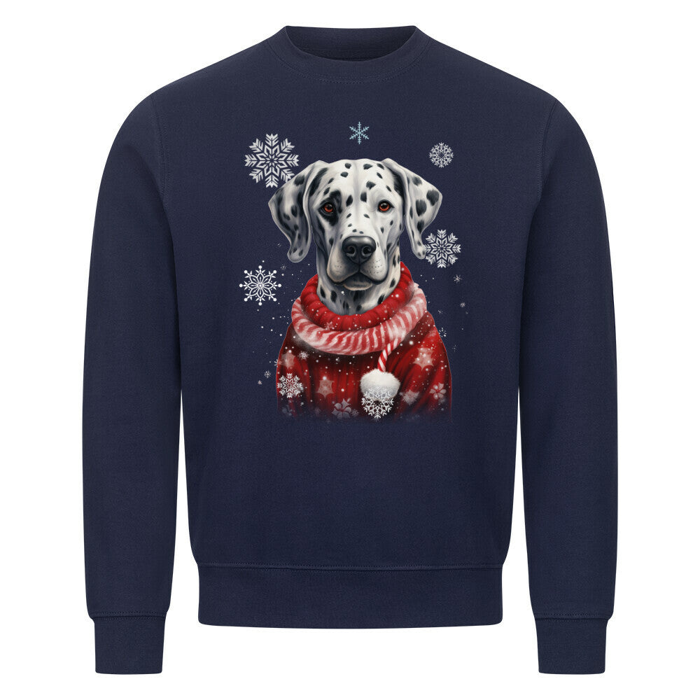 Premium Sweatshirt "Dalmatiner Winter" Navy Blue – hunde-shirt.de