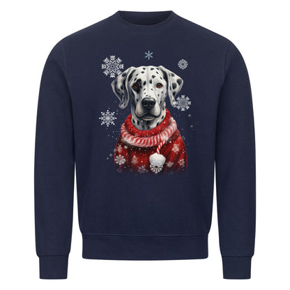 Premium Sweatshirt "Dalmatiner Winter" Navy Blue – hunde-shirt.de