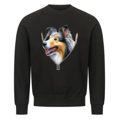 Premium Sweatshirt "Collie Zipper" Schwarz – hunde-shirt.de