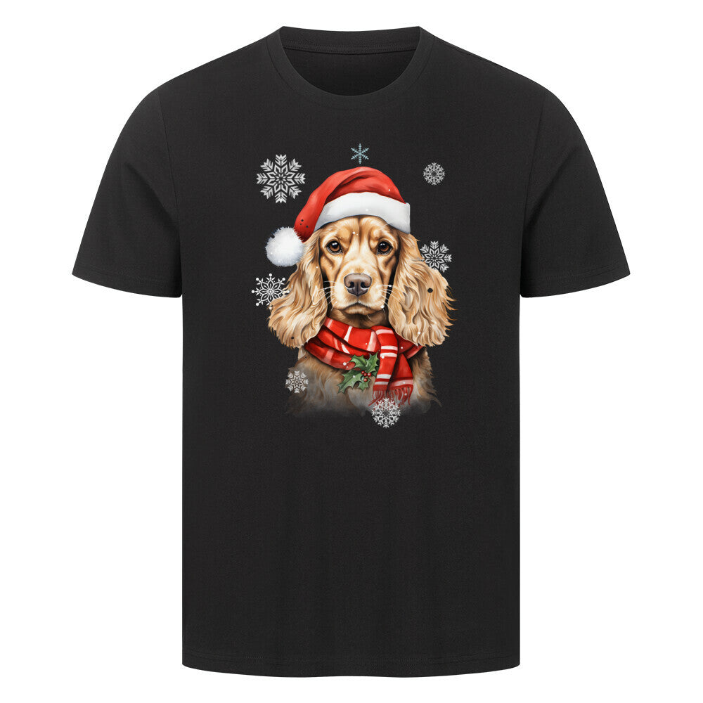 Premium T-Shirt "Cocker Christmas" Schwarz – hunde-shirt.de