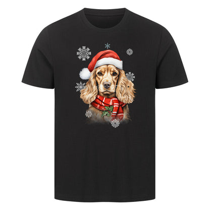 Premium T-Shirt "Cocker Christmas" Schwarz – hunde-shirt.de