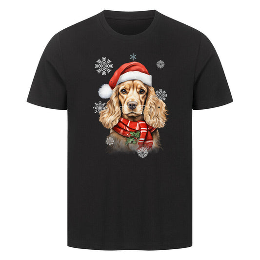 Premium T-Shirt "Cocker Christmas" Schwarz – hunde-shirt.de