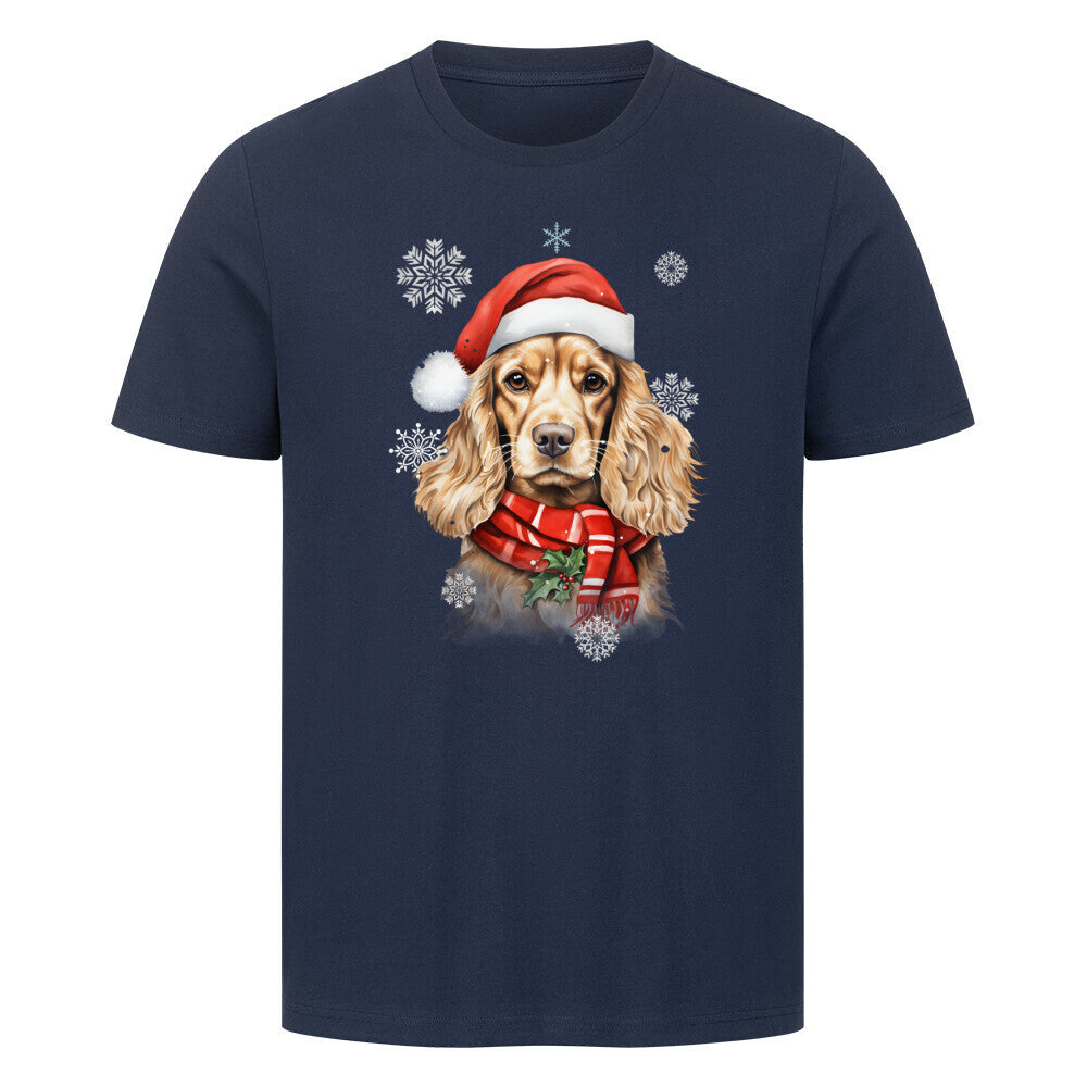 Premium T-Shirt "Cocker Christmas" French Navy – hunde-shirt.de