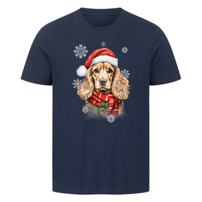 Premium T-Shirt "Cocker Christmas" French Navy – hunde-shirt.de