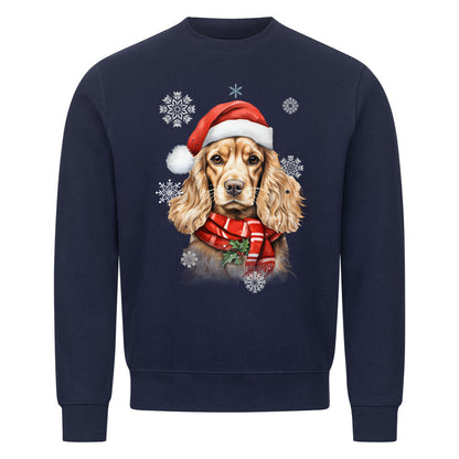 Premium Sweatshirt "Cocker Christmas" Navy Blue – hunde-shirt.de