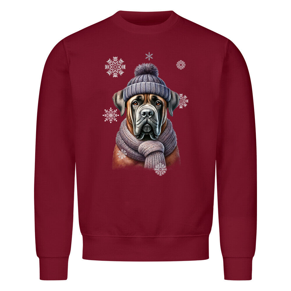 Premium Sweatshirt "Cane Corso Winter" Burgunder – hunde-shirt.de