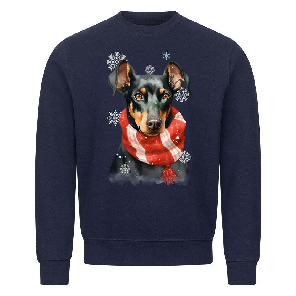 Premium Sweatshirt "Dobermann Winter" Navy Blue – hunde-shirt.de