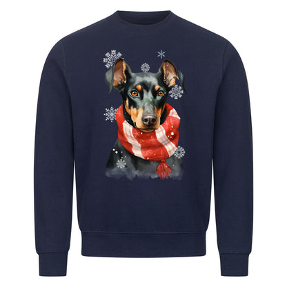 Premium Sweatshirt "Dobermann Winter" Navy Blue – hunde-shirt.de