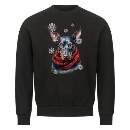Premium Sweatshirt "Dobermann Winter 2" Schwarz – hunde-shirt.de