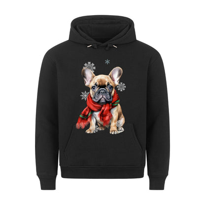 Premium Hoodie "Frenchi Winter" Schwarz – hunde-shirt.de