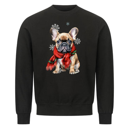 Premium Sweatshirt "Frenchi Winter" Schwarz – hunde-shirt.de