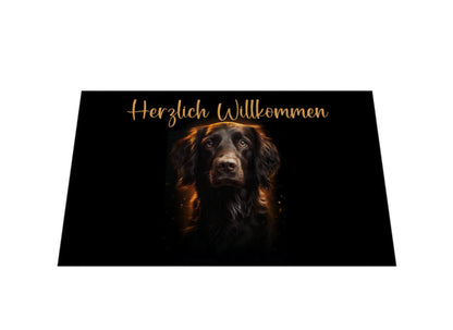 Fußmatte "Flat Coated Retriever Willkommen" – hunde-shirt.de