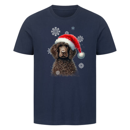 Premium T-Shirt "Golden Doodle Winter" French Navy – hunde-shirt.de