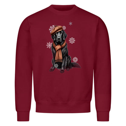 Premium Sweatshirt "Flat Coated Retriever Winter" Burgunder – hunde-shirt.de