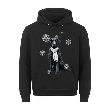 Premium Hoodie "Curly Coated Retriever Winter" Schwarz – hunde-shirt.de