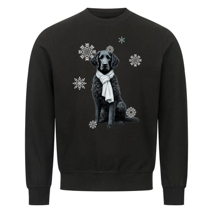 Premium Sweatshirt "Curly Coated Retriever Winter" Schwarz – hunde-shirt.de