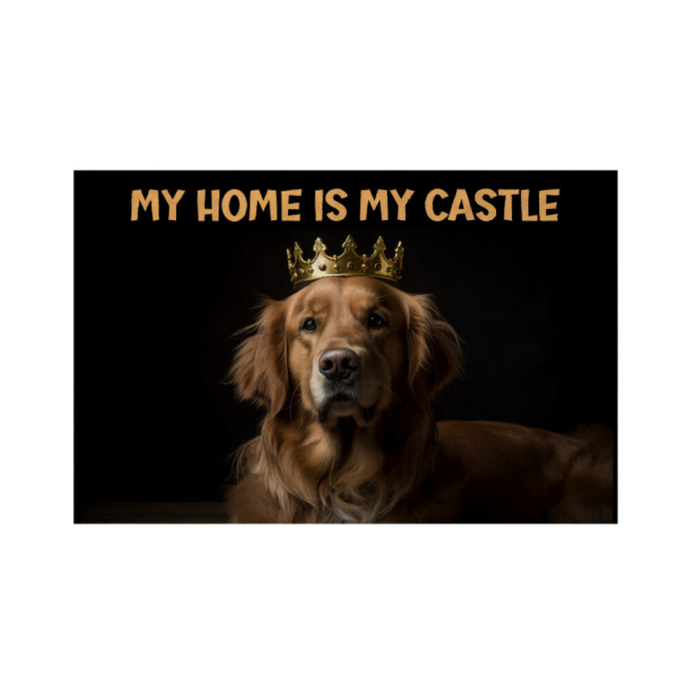Fußmatte "Golden Retriever Castle" Weiß – hunde-shirt.de