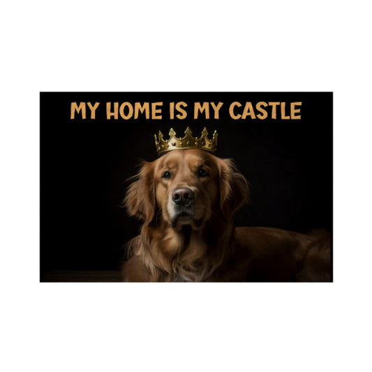 Fußmatte "Golden Retriever Castle" Weiß – hunde-shirt.de