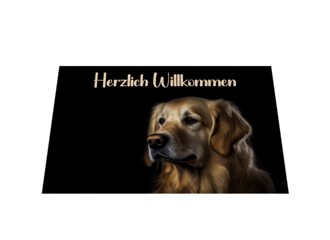 Fußmatte "Golden Retriever Herzlich Willkommen" – hunde-shirt.de