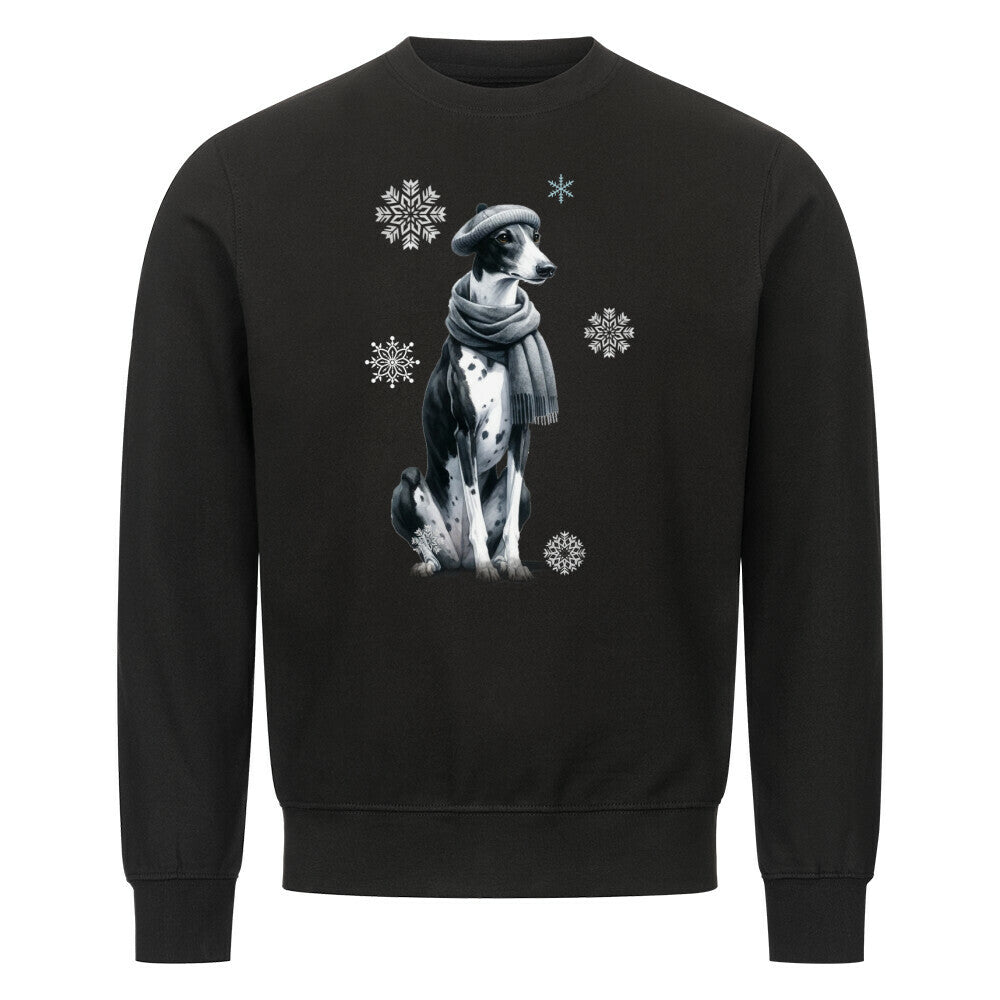 Premium Sweatshirt "Greyhound Winter" Schwarz – hunde-shirt.de
