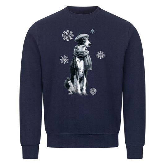 Premium Sweatshirt "Greyhound Winter" Navy Blue – hunde-shirt.de