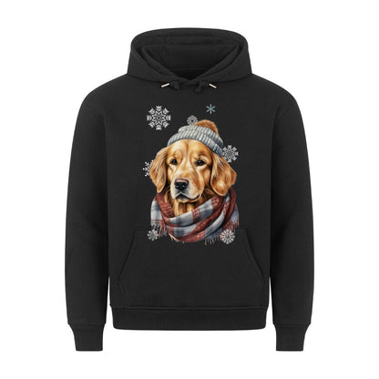 Premium Hoodie "Golden Retriever Winter" Schwarz – hunde-shirt.de