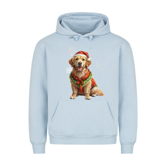 Premium Hoodie "Golden Retriever Christmas" Babyblau – hunde-shirt.de