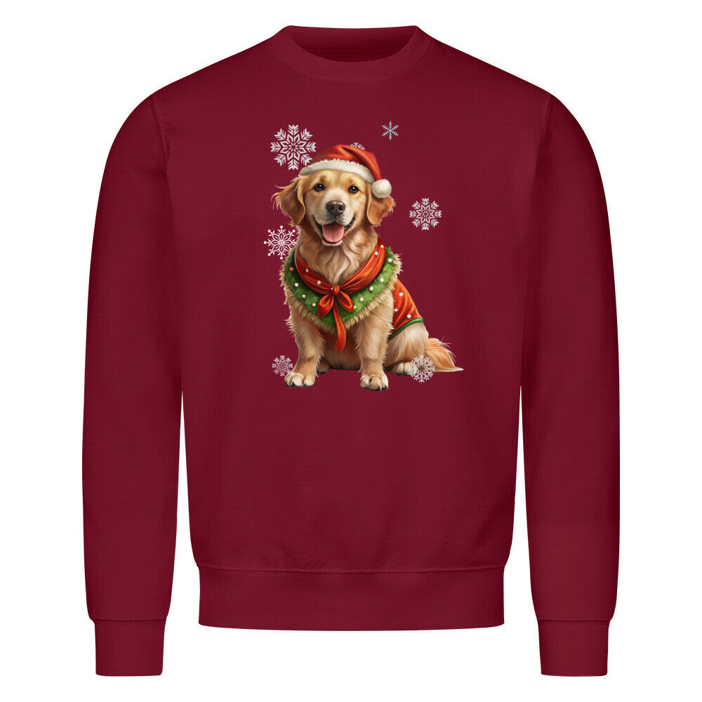 Premium Sweatshirt "Golden Retriever Christmas" Burgunder – hunde-shirt.de
