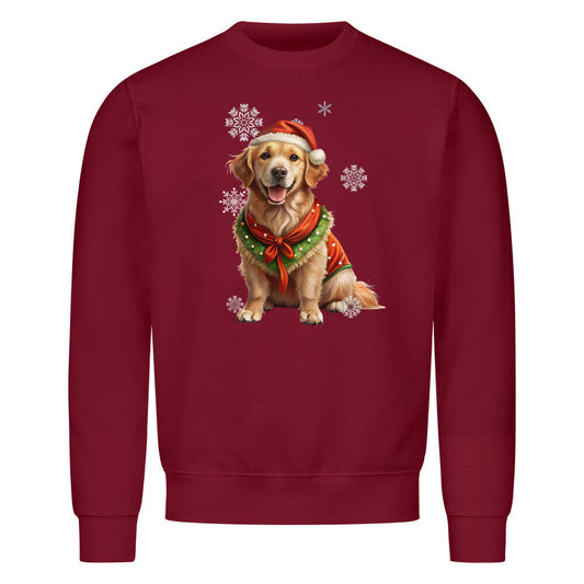 Premium Sweatshirt "Golden Retriever Christmas" Burgunder – hunde-shirt.de
