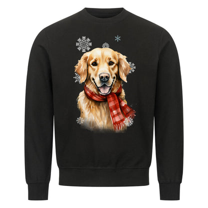 Premium Sweatshirt "Golden Retriever Winter rot" Schwarz – hunde-shirt.de