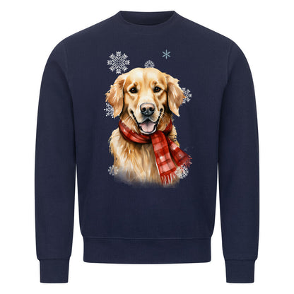 Premium Sweatshirt "Golden Retriever Winter rot" Navy Blue – hunde-shirt.de