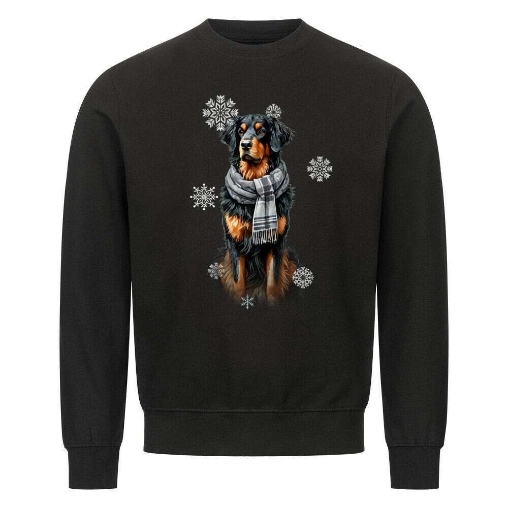 Premium Sweatshirt "Hovawart Winter" Schwarz – hunde-shirt.de