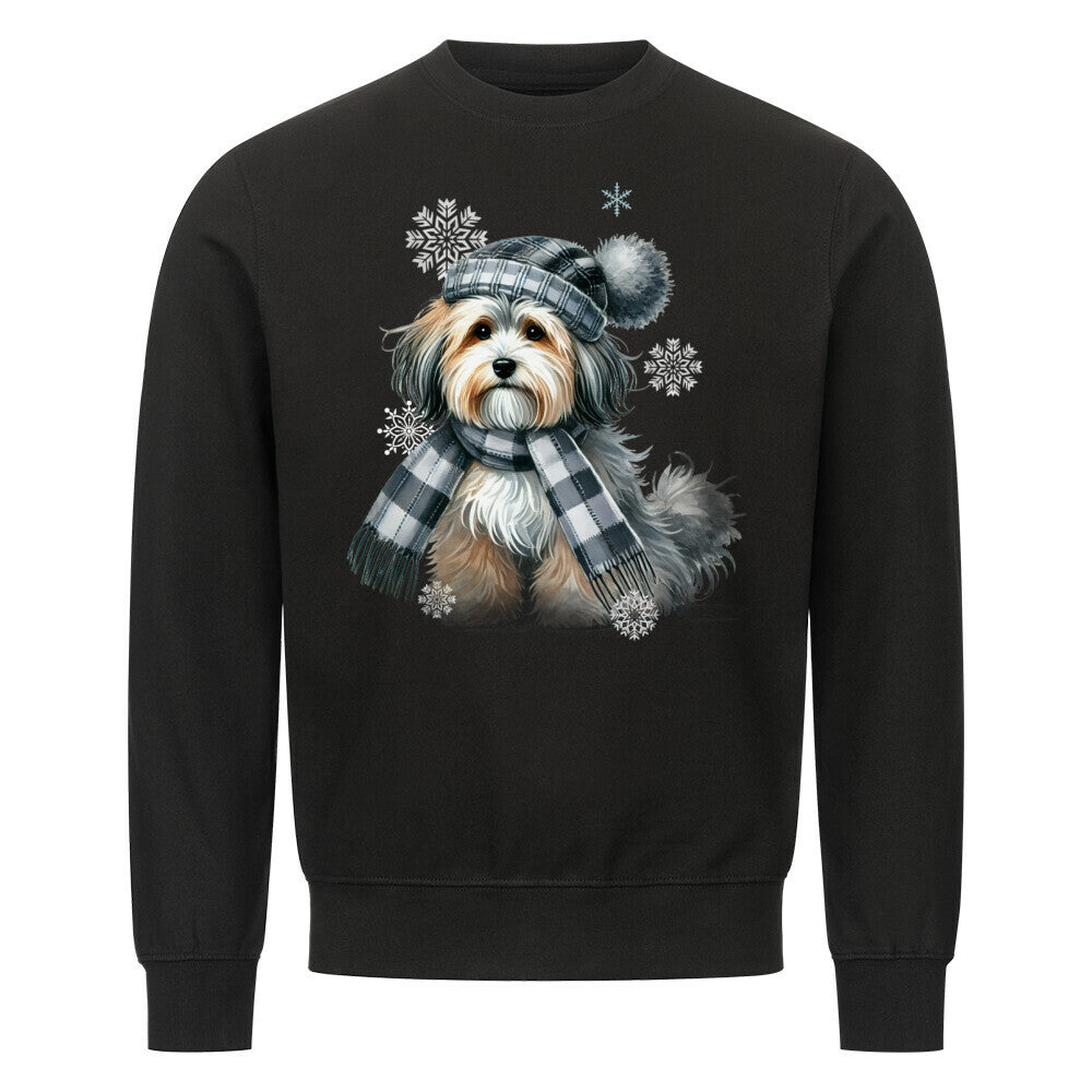 Premium Sweatshirt "Havaneser Winter" Schwarz – hunde-shirt.de