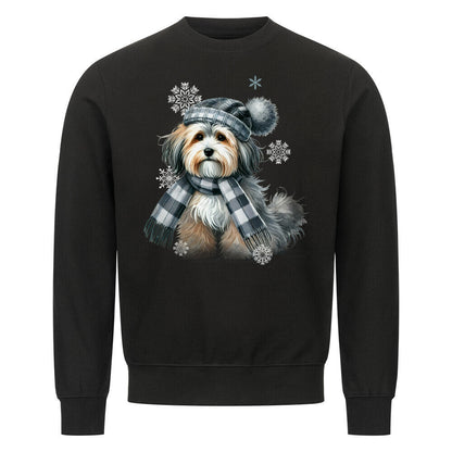 Premium Sweatshirt "Havaneser Winter" Schwarz – hunde-shirt.de